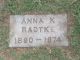 Radtke, Anna Katherine (Ehlers) - Gravestone